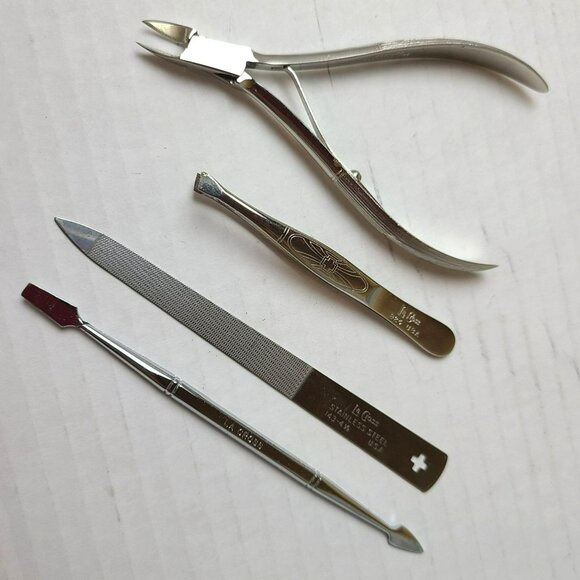 Genuine LaCross Leather Case & Manicure Travel Kit Set Germany - Picture 6 of 14